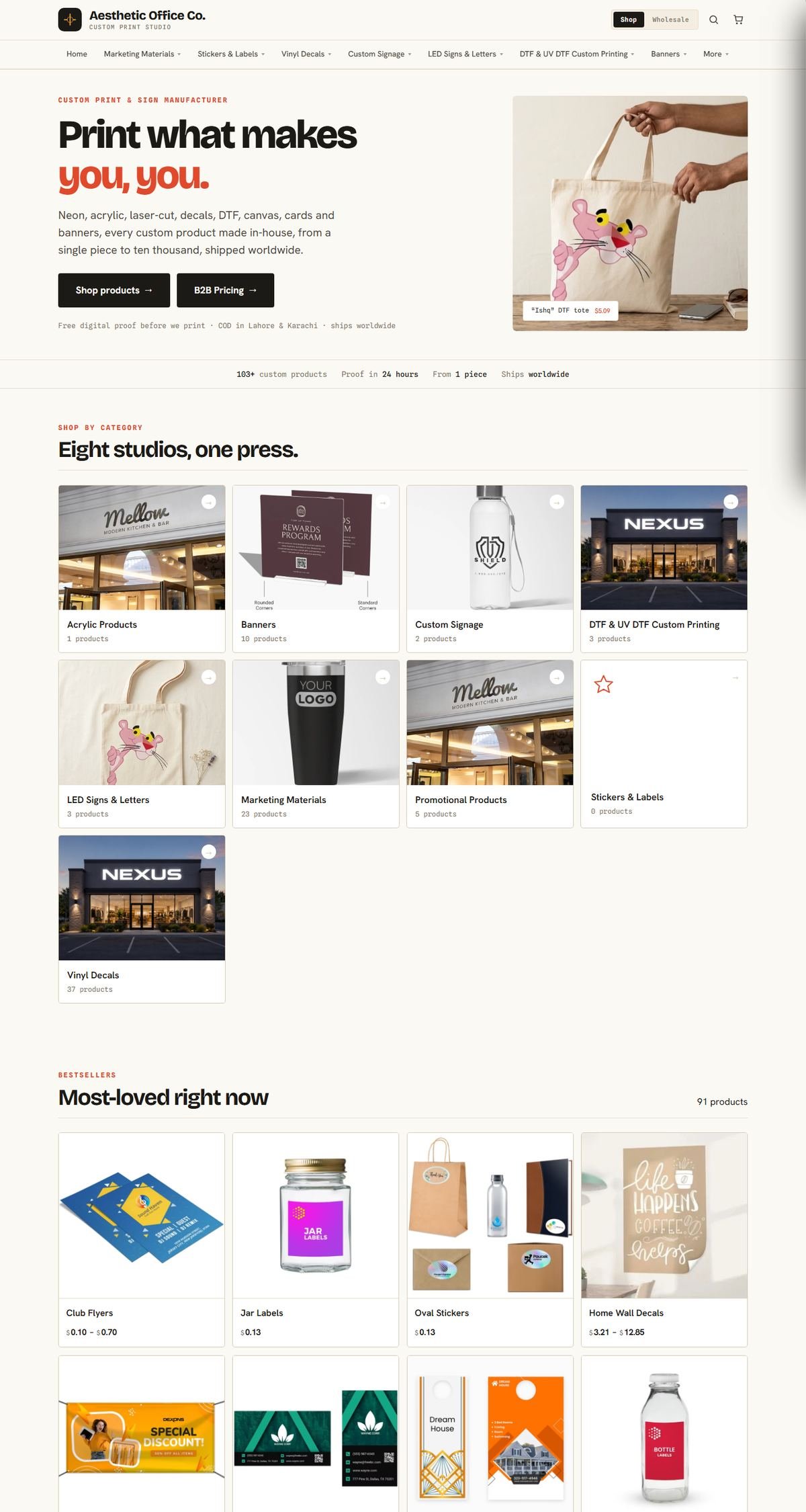 Aesthetic Office Co. website