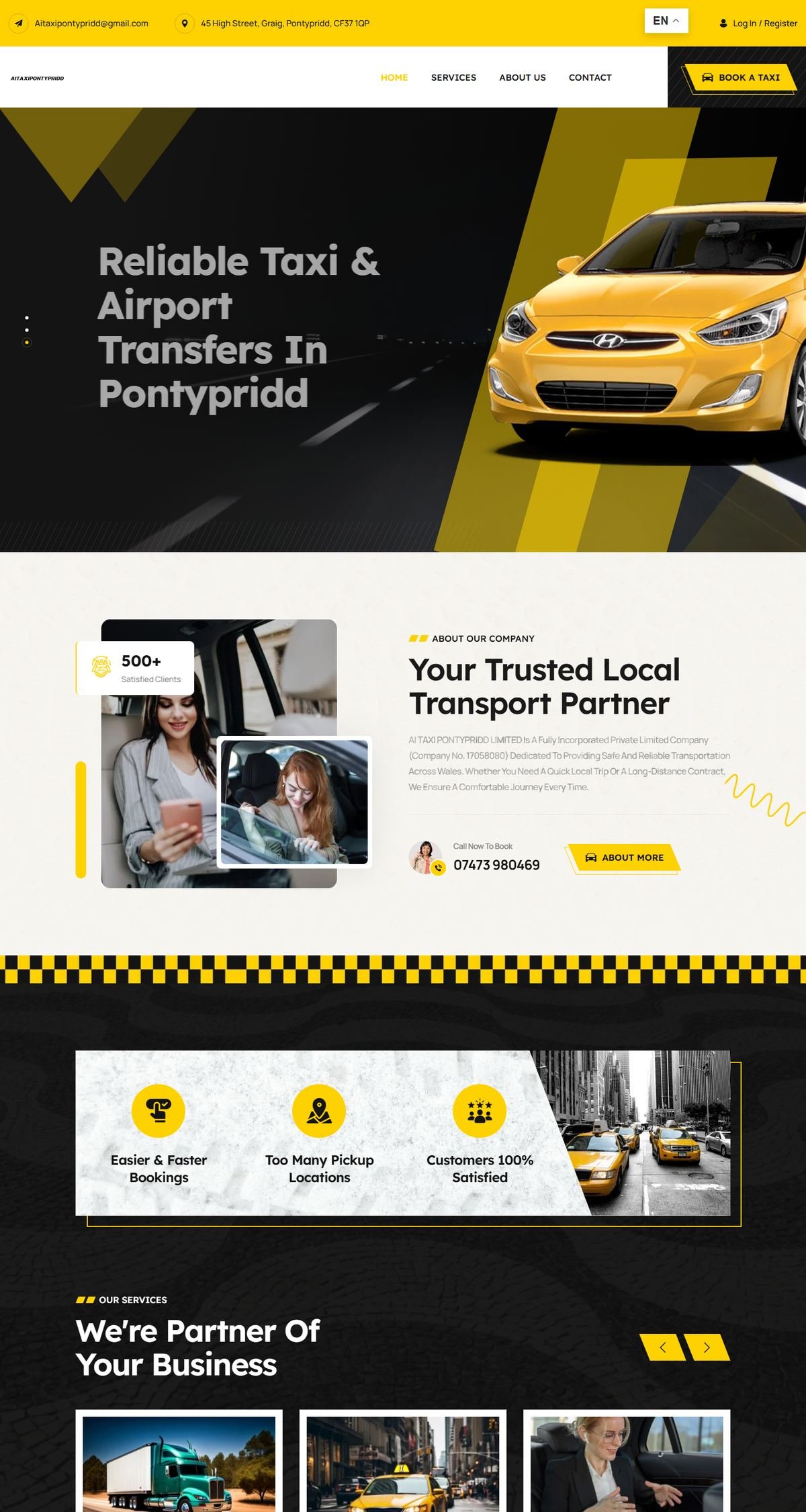 AI Taxi Pontypridd website