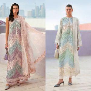 Pastel Chevron Chikankari Lawn Suit