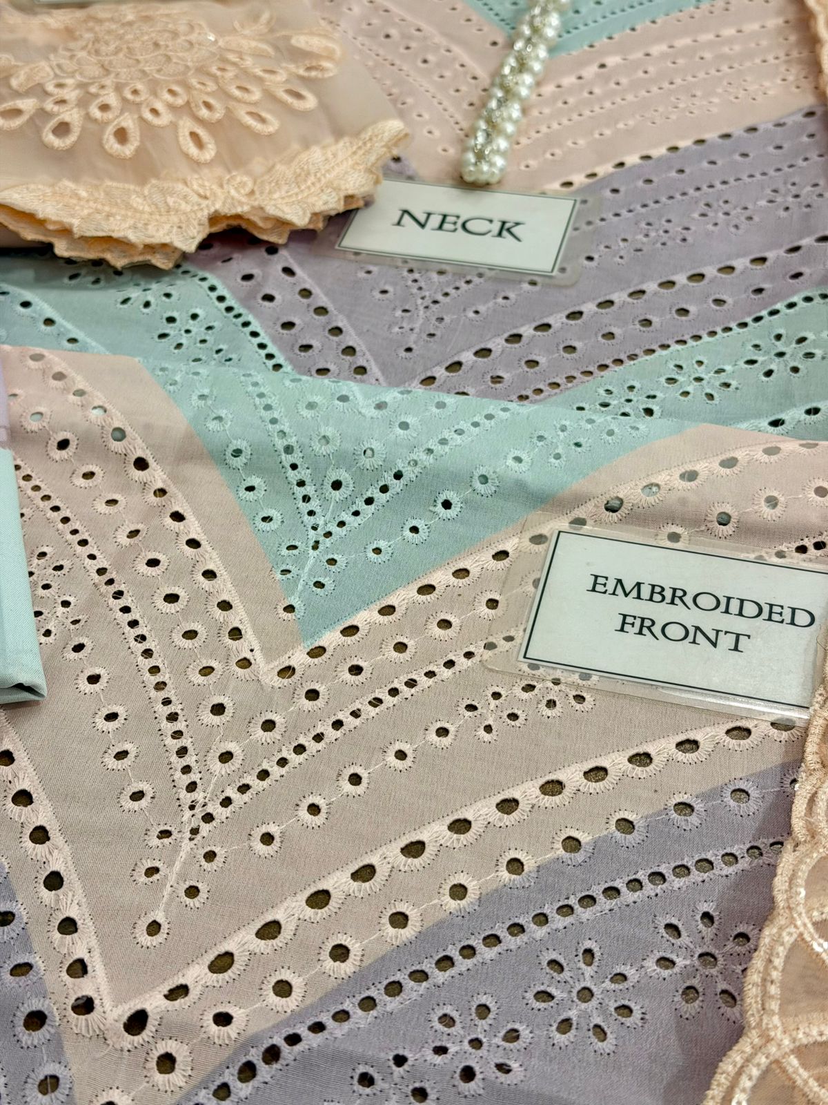 Pastel Chevron Chikankari Lawn Suit - Image 10