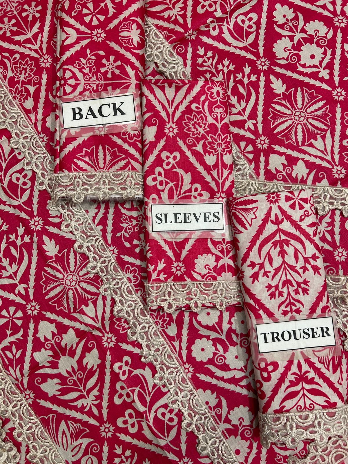 Classic Red & White Printed Lawn Suit - Image 8